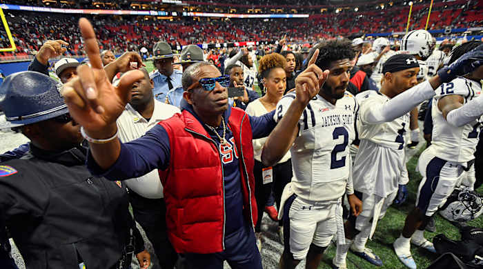 Deion Sanders after his last game with Jackson State.
